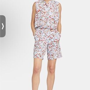 NYDJ Women's Floral Print Shorts - Red and White